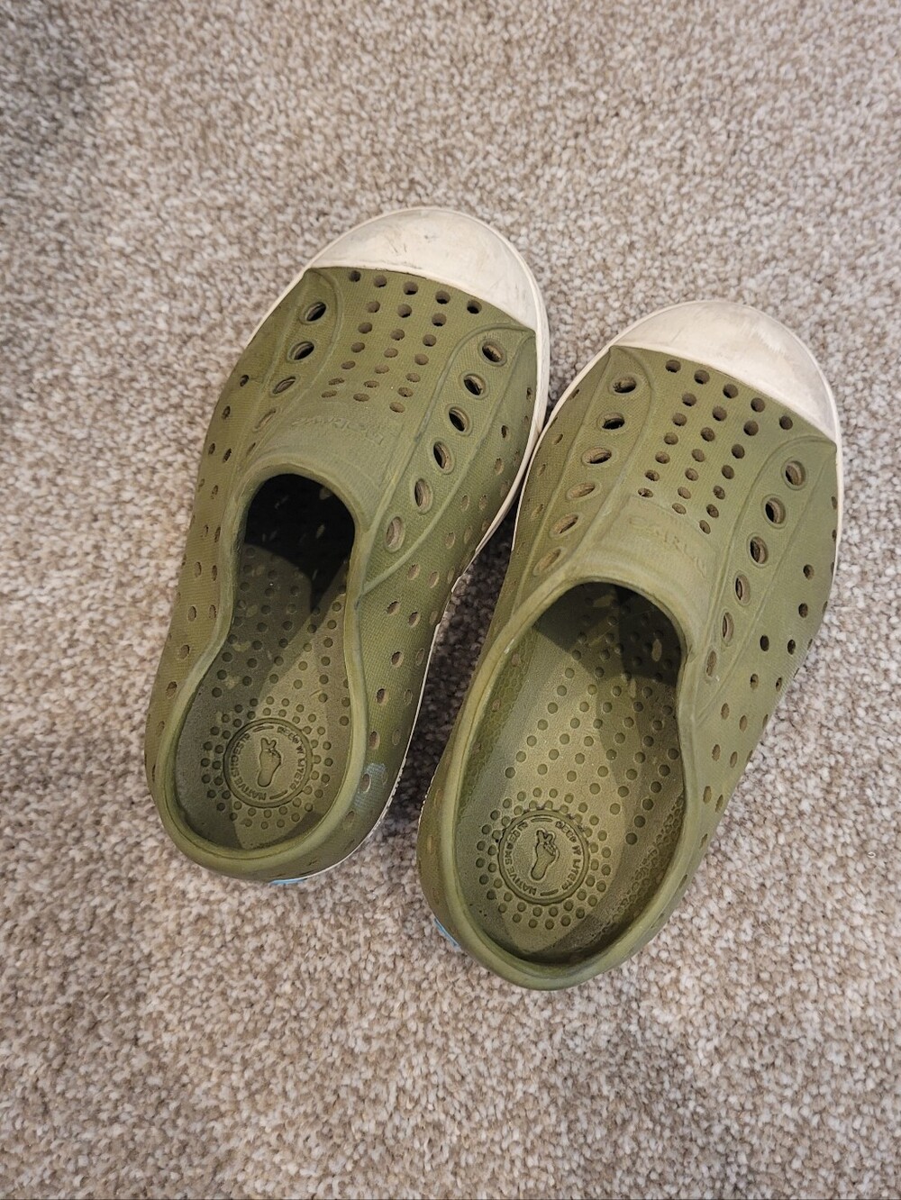 Native Kids Olive Green Slip-On Water-Friendly Sneakers
